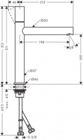 Змішувач для раковини Hansgrohe Axor Uno змішувач хром 45003000