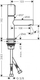 Змішувач для раковини Hansgrohe Axor Uno Select шліфований нікель 45015820