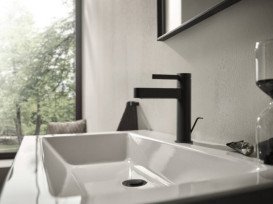 Смеситель для раковины Hansgrohe Finoris CoolStart однорычажный черный матовый 76025670