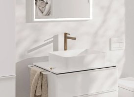 Смеситель для раковины Hansgrohe Finoris CoolStart однорычажный бронза матовая 76072140