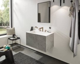 Змішувач для раковини Hansgrohe Finoris на 3 отвори бронза матова 76033140