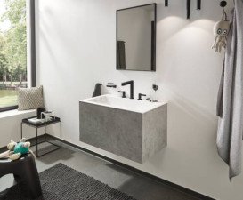 Смеситель для раковины Hansgrohe Finoris на 3 отверстия черный матовый хром 76034340