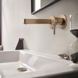 Смеситель для раковины Hansgrohe Finoris настенный бронза матовая 76051140