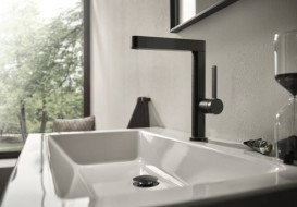 Смеситель для раковины Hansgrohe Finoris однорычажный черный матовый хром 76060340