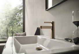 Смеситель для раковины Hansgrohe Finoris CoolStart однорычажный бронза матовая 76024140