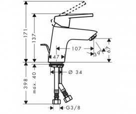 Смеситель для раковины Hansgrohe Logis Loop CoolStart однорычажный хром 71153000