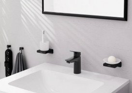 Смеситель для раковины Hansgrohe Logis однорычажный с донным клапаном Push-Open матовый черный 71107670