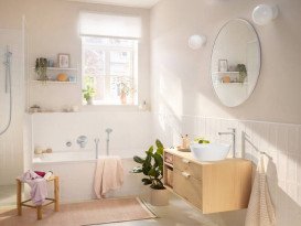 Смеситель для раковины Hansgrohe Rebris S CoolStart с сливным гарнитуром однорычажный хром 72580000