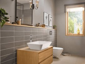 Смеситель для раковины Hansgrohe Rebris E CoolStart EcoSmart+ с сливным гарнитуром однорычажный хром 72591000