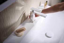 Смеситель для раковины Hansgrohe Tecturis E однорычажный с донным клапаном хром 73014000