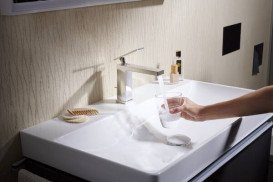 Смеситель для раковины Hansgrohe Tecturis E однорычажный с донным клапаном хром 73014000