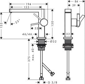 Смеситель для раковины Hansgrohe Tecturis E CoolStart с донным клапаном хром 73024000