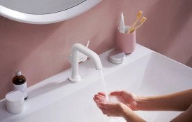 Смеситель для раковины Hansgrohe Tecturis S CoolStart с донным клапаном белый матовый 73322700