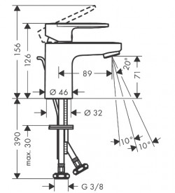Змішувач для раковини Hansgrohe Vernis Blend одноважільний з донним клапаном хром 6 шт 71587000