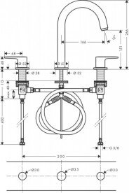 Змішувач для раковини Hansgrohe Vernis Blend двухвентильний хром 71553000