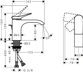Змішувач для раковини Hansgrohe Vivenis CoolStart із донним клапаном білий матовий 75014700