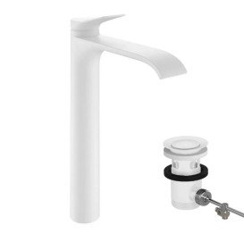 Смеситель для раковины Hansgrohe Vivenis CoolStart с донным клапаном белый матовый 75044700