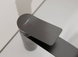 Змішувач для раковини Hansgrohe Vivenis CoolStart одноважільний чорний матовий хром 75023340