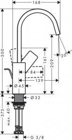Смеситель для раковины Hansgrohe Vivenis с донным клапаном черный матовый 75030670