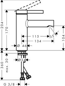 Змішувач для раковини Hansgrohe Zesis S CoolStart одноважільний хром 74721000