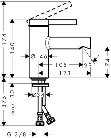 Змішувач для раковини Hansgrohe Zesis S CoolStart із донним клапаном матовий чорний 74715670