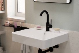 Смеситель для раковины Hansgrohe Zesis S CoolStart однорычажный матовый черный 74741670