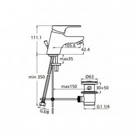 Смеситель для раковины Ideal Standard Slimline II однорычажный хром B8668AA
