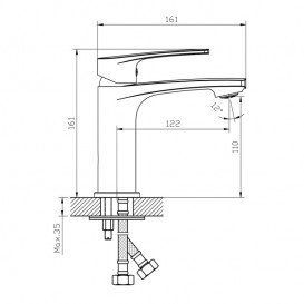Змішувач для раковини Imprese Kampa одноважільний хром 05285