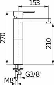 Змішувач для раковини Jika Mio-N змішувач хром H3111V80041201