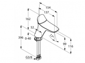 Змішувач для раковини одноважеля Kludi колекція Ambienta хром 530260575