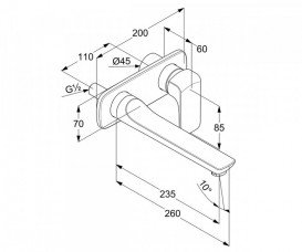 Змішувач для раковини Kludi Ameo змішувач настінний хром 412450575