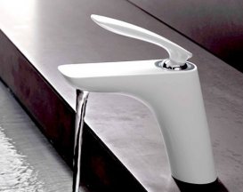 Смеситель для раковины однорычажный с донным клапаном Kludi коллекция Balance белый 520239175