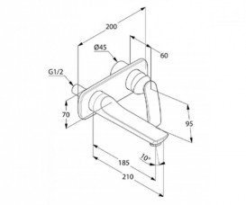 Смеситель для раковины Kludi Balance однорычажный внешняя часть белый 522469175