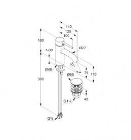 Змішувач для раковини Kludi Bozz одноважільний хром 382660576