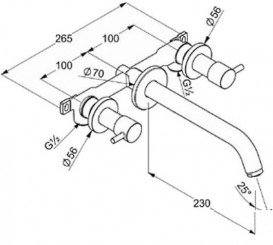 Змішувач для раковини Kludi BOZZ на три отвори виливши 230 мм хром 381460576