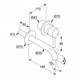 Смеситель для раковины Kludi Bozz однорычажный матовый черный 382443976