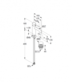 Змішувач для раковини Kludi Bozz одноважільний хром 382880576