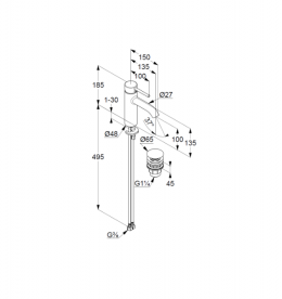 Смеситель для раковины Kludi Bozz однорычажный матовый черный 382883976