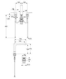 Змішувач для раковини Kludi Decus на 3 отвори брошуроване золото PVD 54393N075