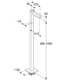 Смеситель для раковины Kludi Decus напольный брашированная бронза PVD 54595N175