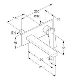 Смеситель для раковины Kludi Decus настенный однорычажный хром 542440575
