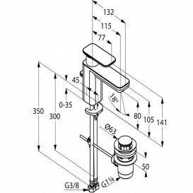 Змішувач для раковини Kludi E2 змішувач хром 490230575