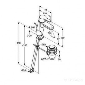 Змішувач для раковини Kludi LOGO NEO XL змішувач хром 372900575