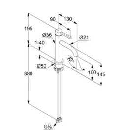 Смеситель для раковины Kludi Nova Fonte однорычажный голубой матовый 20026O415