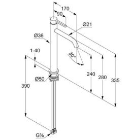 Змішувач для раковини Kludi Nova Fonte одноважільний кораловий матовий 20298O515