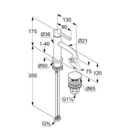 Смеситель для раковины Kludi Nova Fonte с донным клапаном хром 202660515