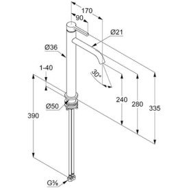 Смеситель для раковины Kludi Nova Fonte однорычажный хром 202980515
