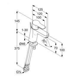 Смеситель для раковины Kludi Pure&Easy однорычажный для безнапорных водонагревателей 372750565