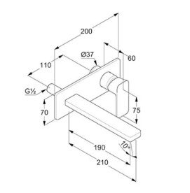 Змішувач для раковини Kludi Renon настінний одноважільний брошуроване золото PVD 42244N075