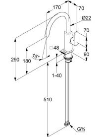 Смеситель для раковины Kludi Renon однорычажный брашированная бронза PVD 42028N175